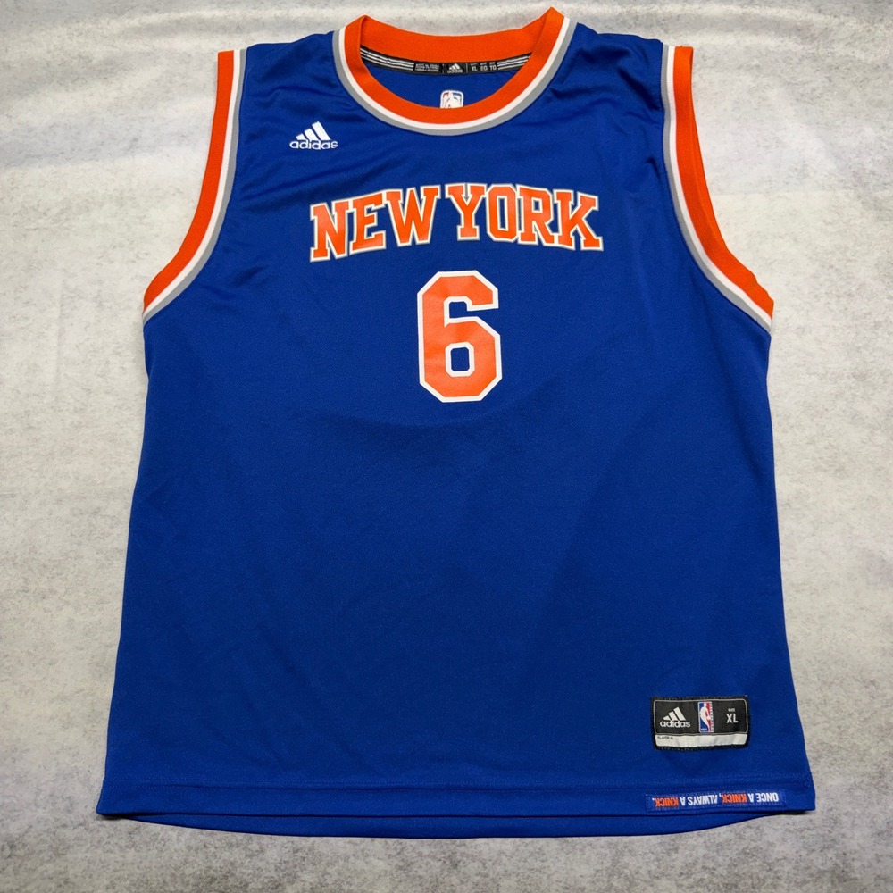 Adidas New York Knicks Kristaps Porzingis #6 Jersey Blue Youth XL 18-20 052564